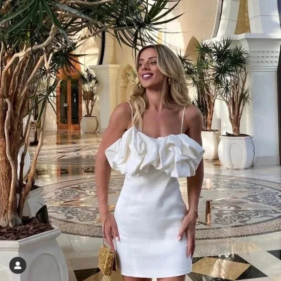 zara satin dress white SATIN DRESS WITH BACK NECKLINE - Light ecru